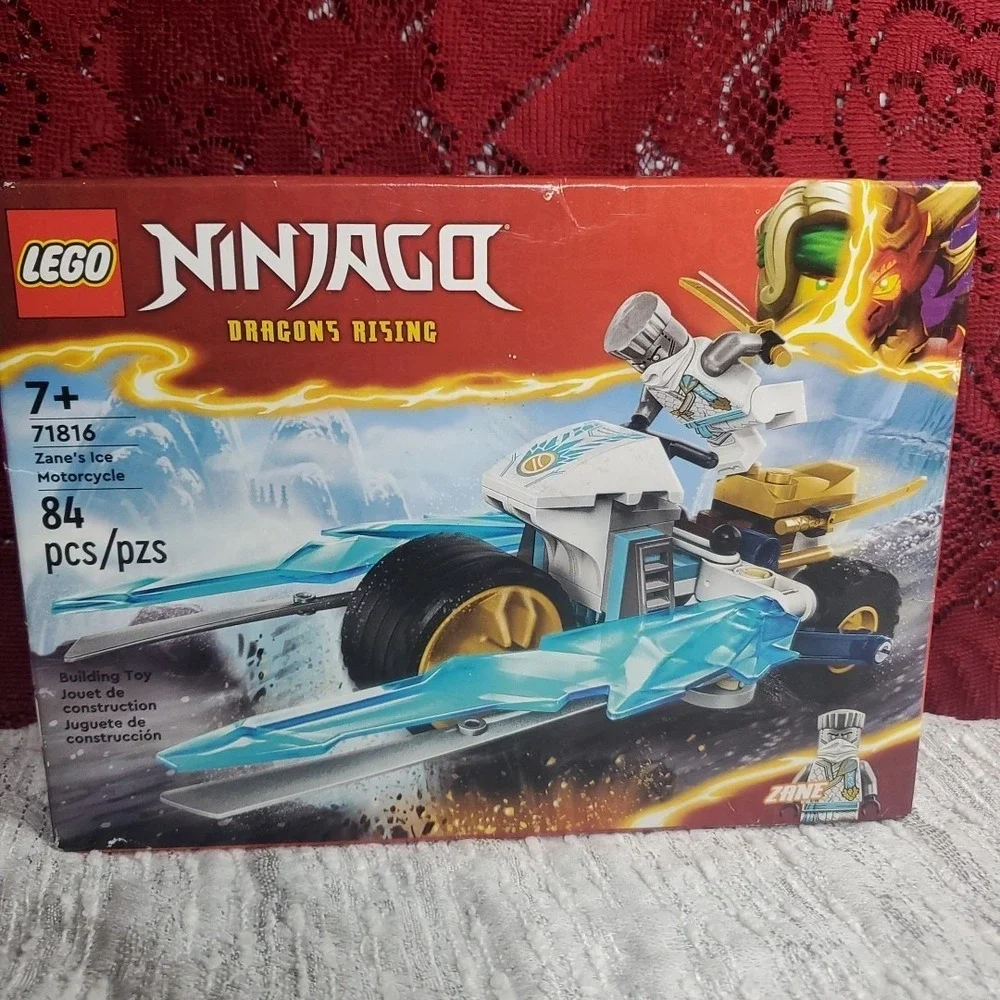 LEGO 84pcs Ninjago Zane's Ice Motorcycle 71816 Kids Blue White Building Toy Set